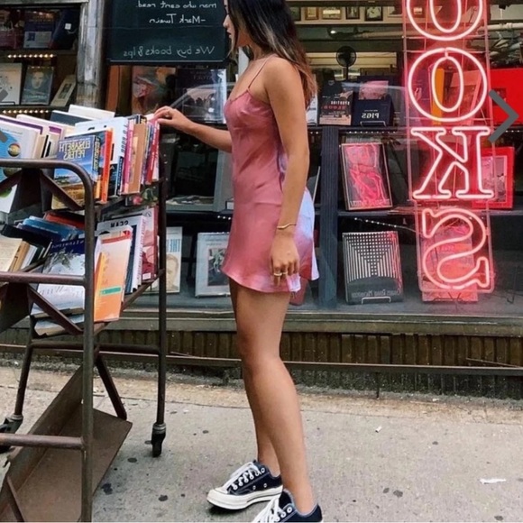 VRG GRL A 90's Muse Bias Cut Mini Dress // Rose - Picture 2 of 3